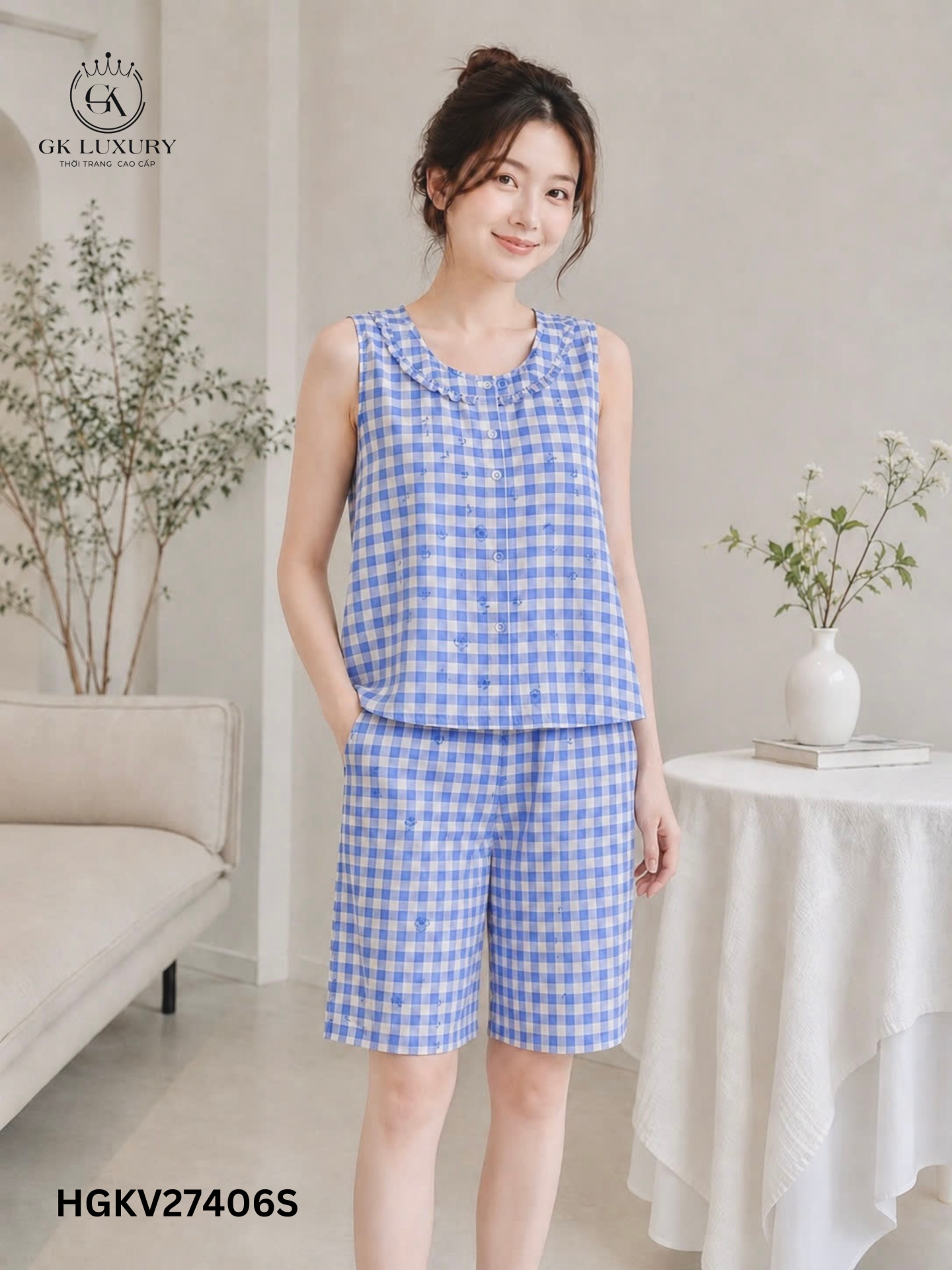 Bộ lanh sát nách quần ngố HGKV27406S