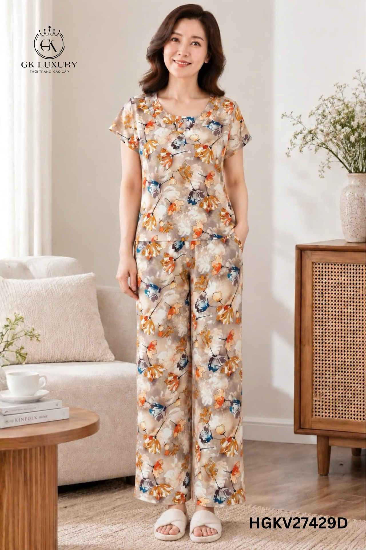 Bộ lanh cộc tay quần dài HGKV27429D