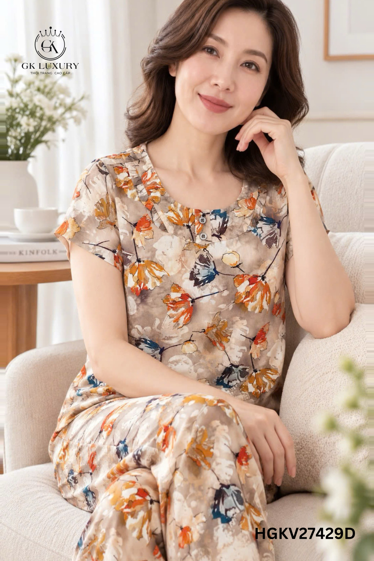 Bộ lanh cộc tay quần dài HGKV27429D