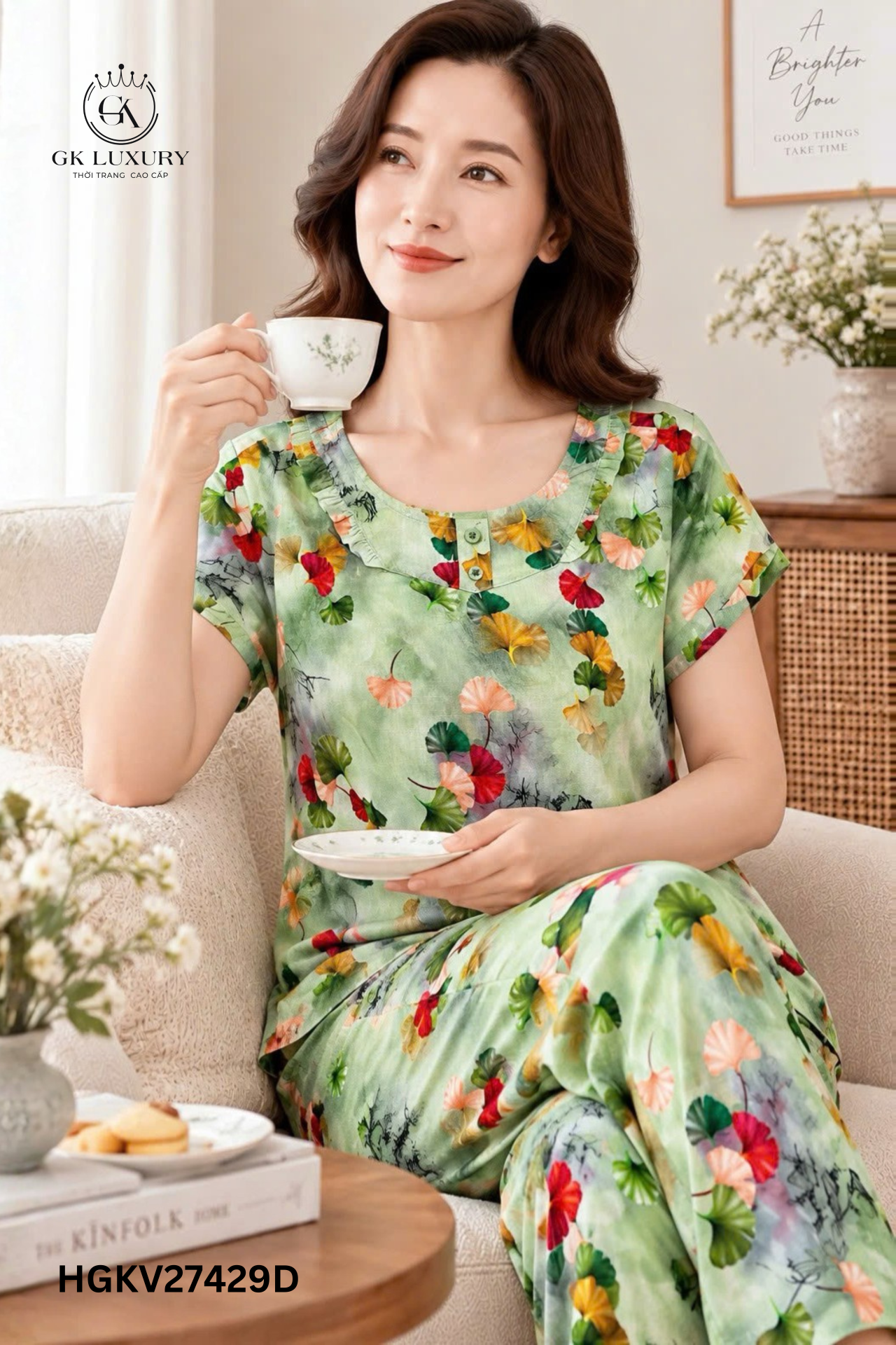 Bộ lanh cộc tay quần dài HGKV27429D