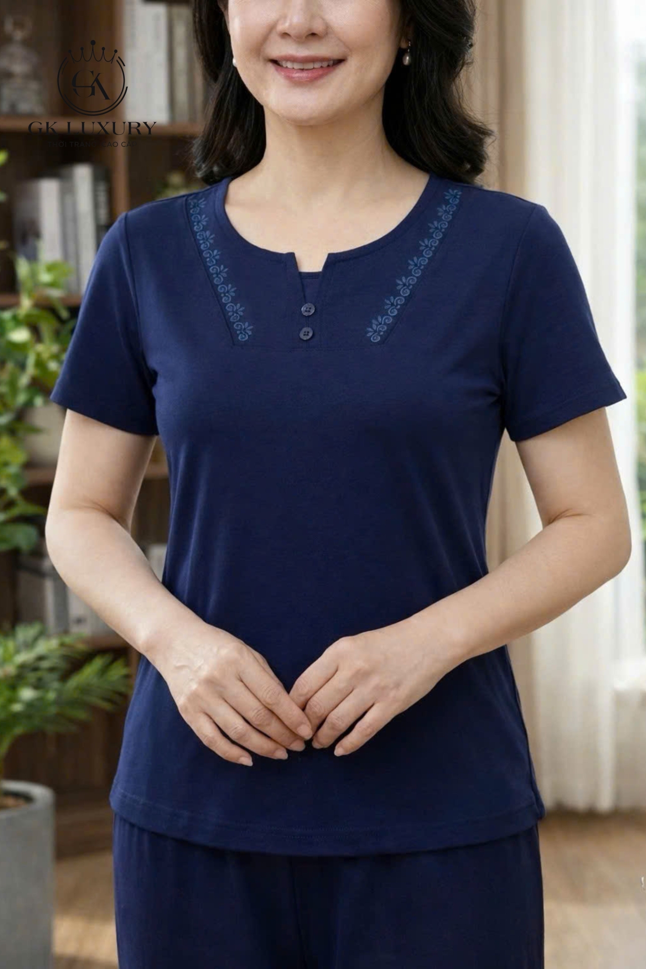 Bộ cotton áo cộc quần ngố HGKC26245N