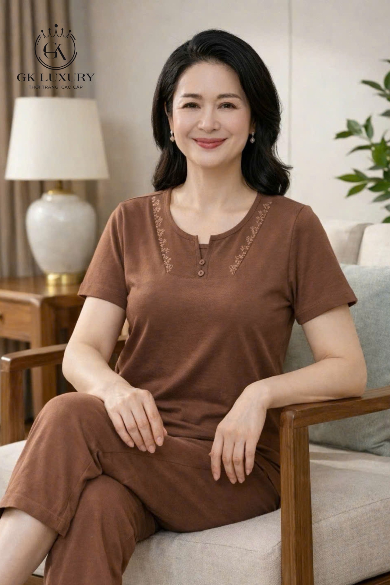 Bộ cotton áo cộc quần ngố HGKC26245N