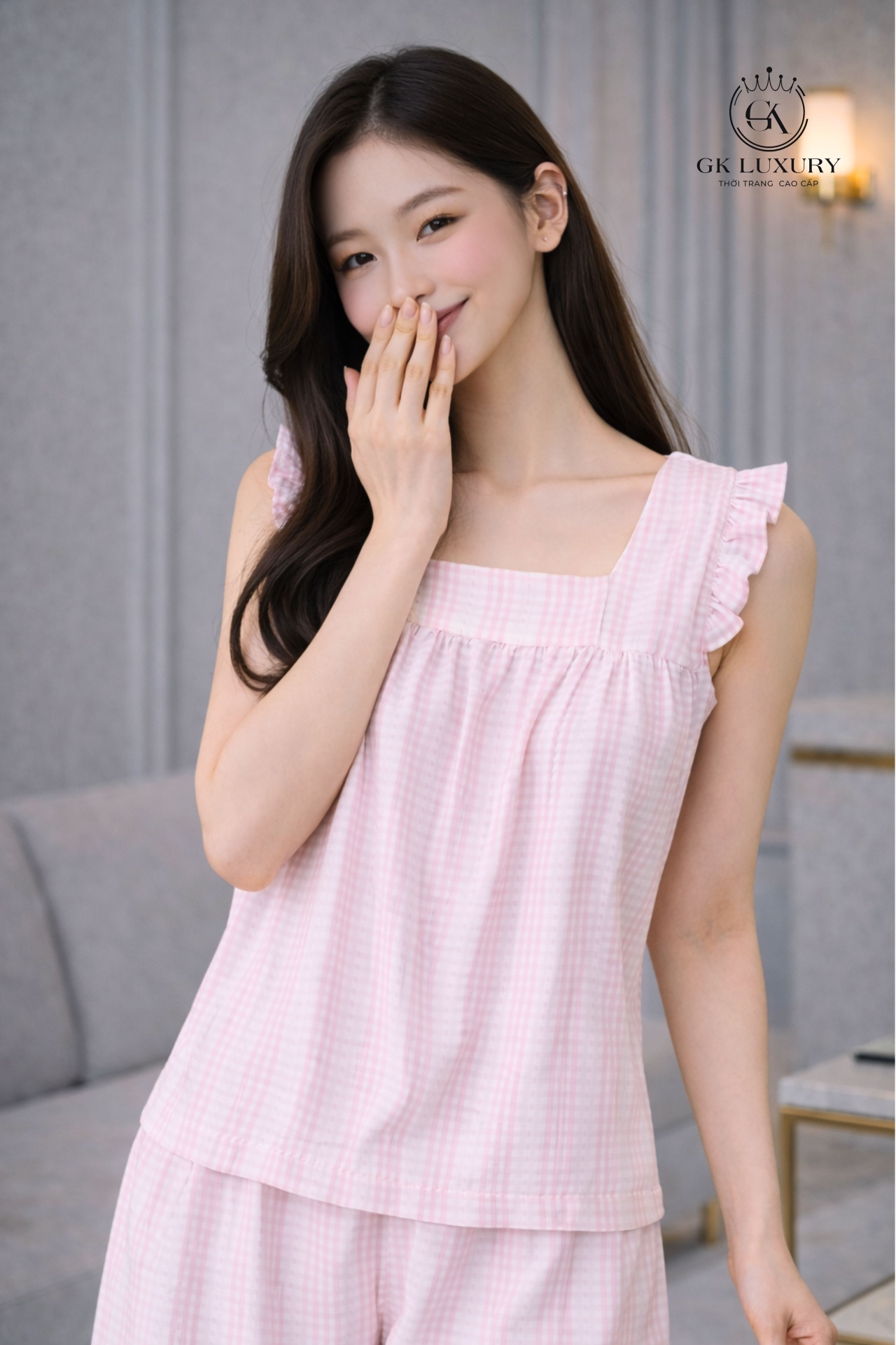 Bộ cotton sát nách quần đùi HGKC26250S