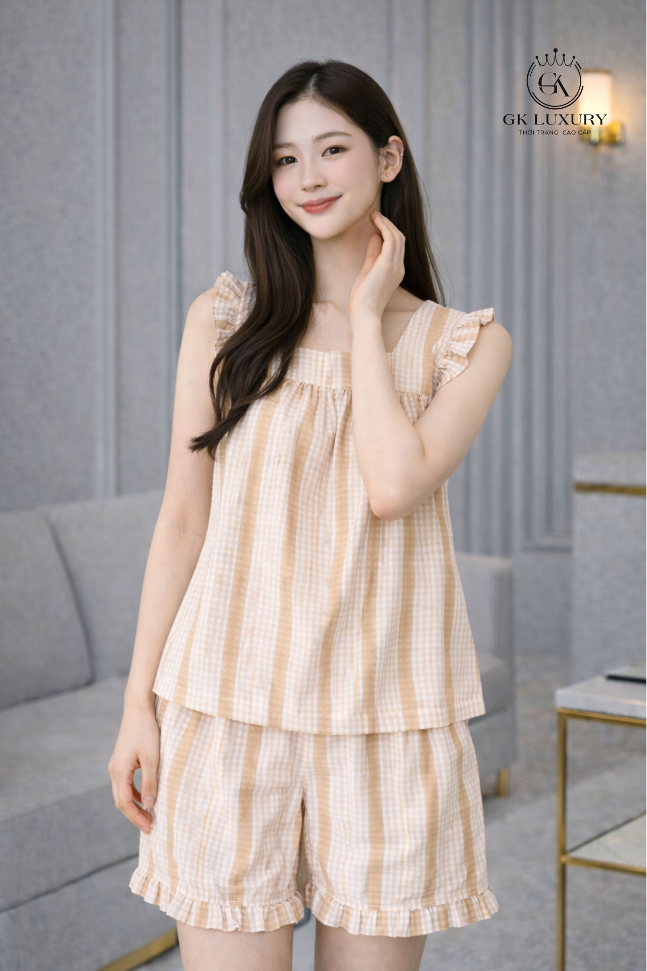 Bộ cotton sát nách quần đùi HGKC26250S