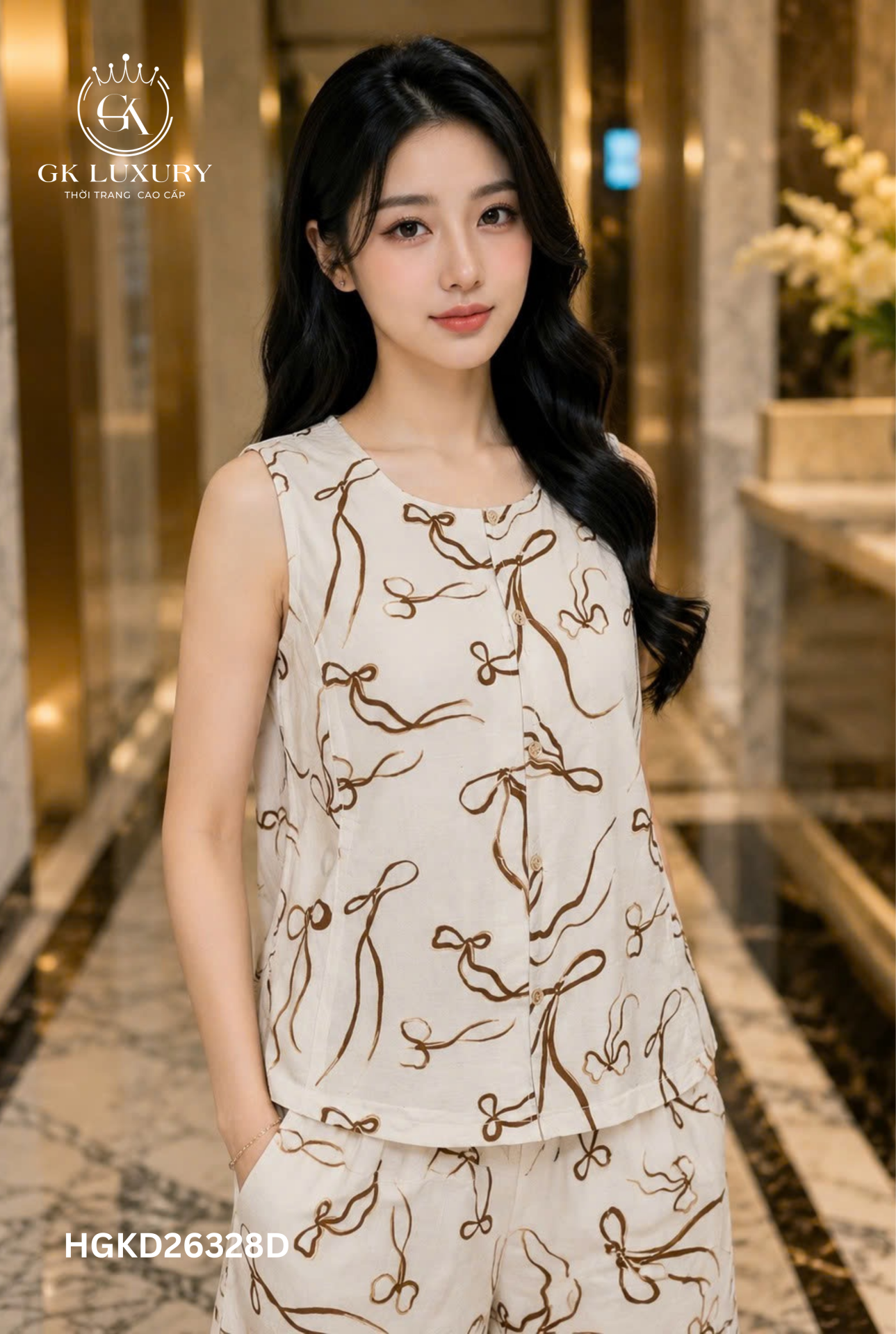 Bộ đũi sát nách quần dài HGKD26328D
