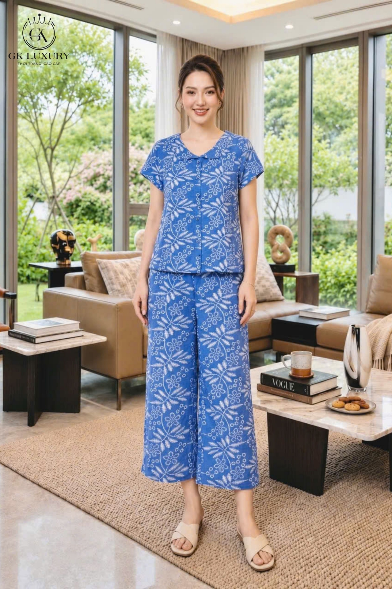 Bộ đũi cộc tay quần dài Tím than HGKD26333D