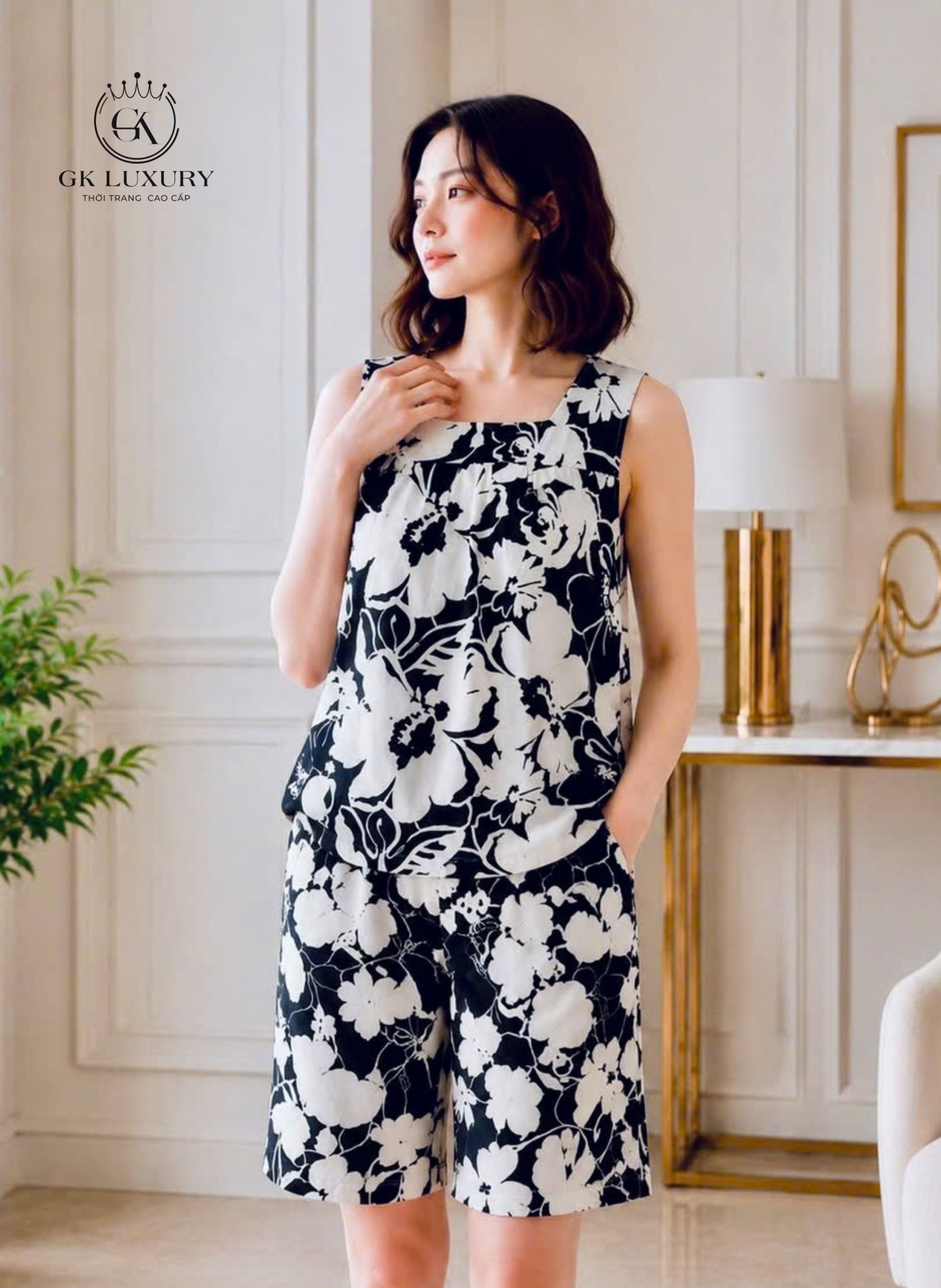 Bộ đũi sát nách quần ngố HGKD26344S