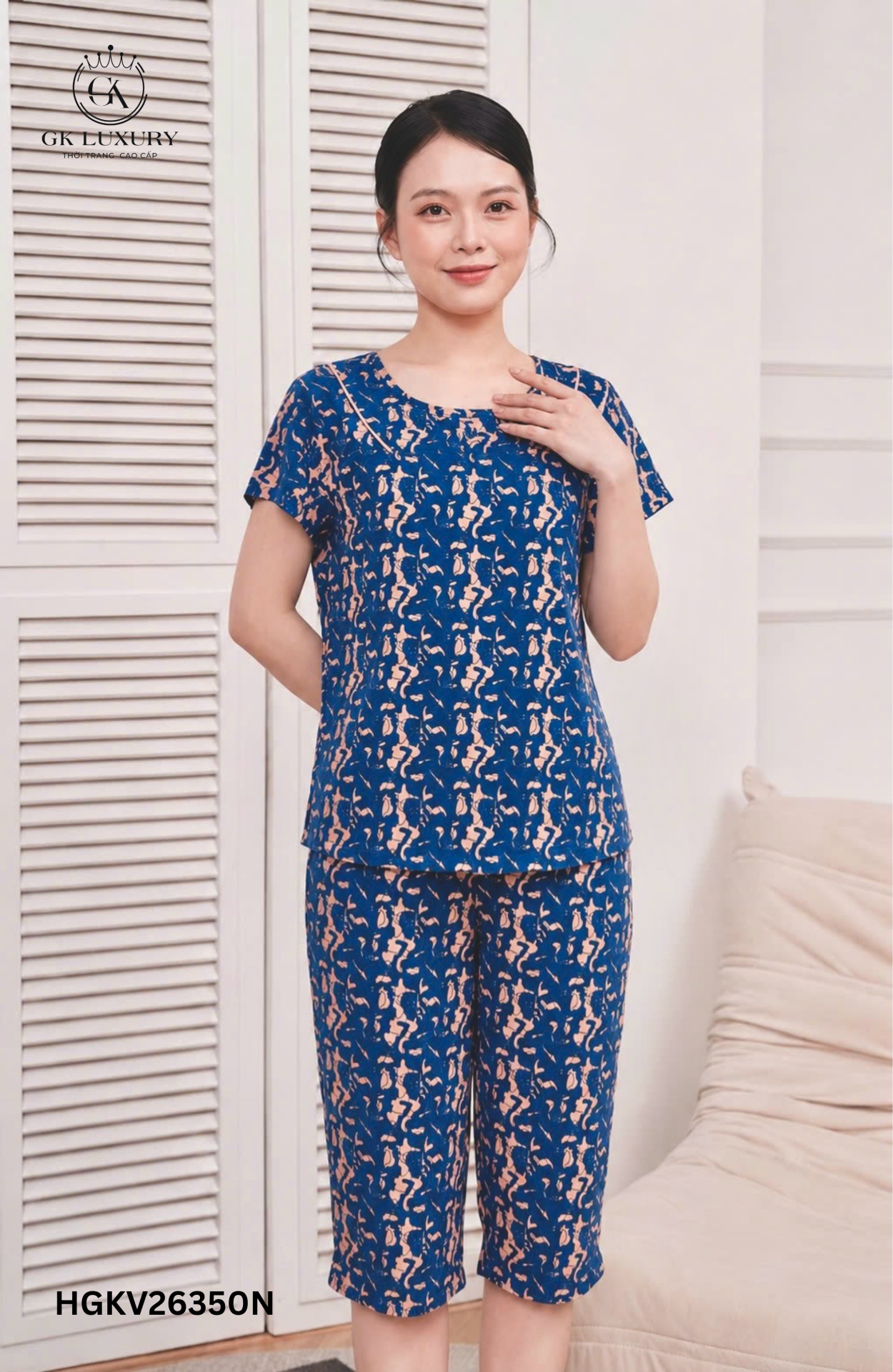 Bộ lanh cộc tay quần ngố HGKD26350N