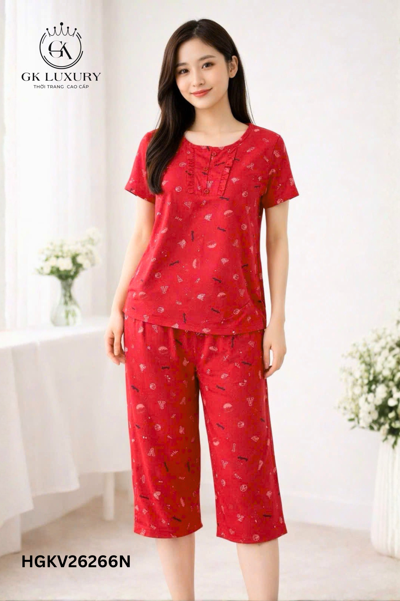 Bộ lanh tay cộc quần ngố HGKV26266N