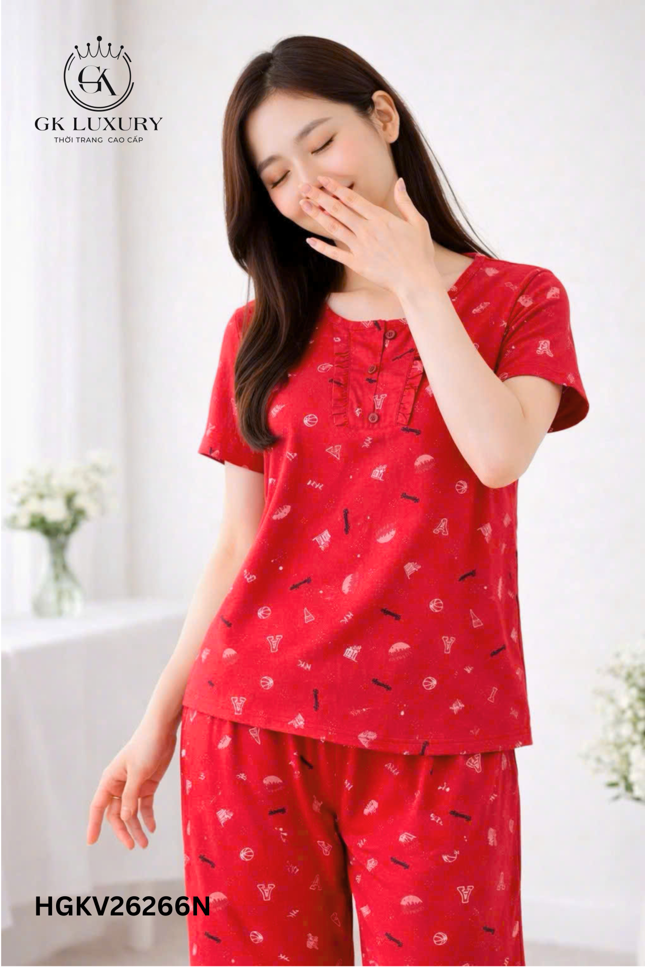Bộ lanh tay cộc quần ngố HGKV26266N