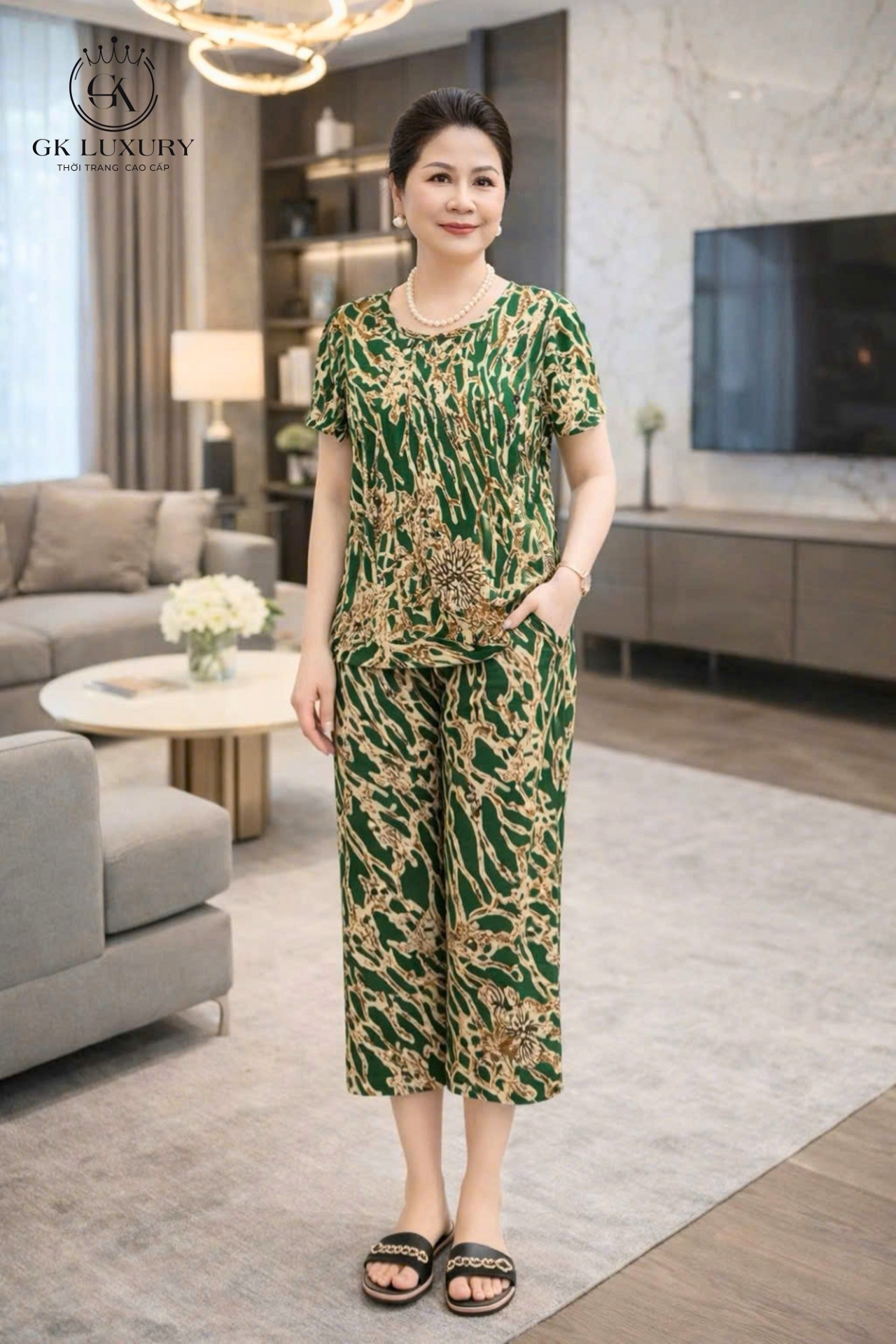 Bộ lanh tay cộc quần dài HGKV26314D