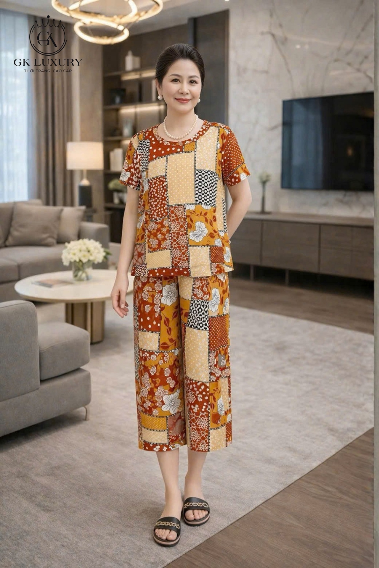 Bộ lanh tay cộc quần dài HGKV26314D