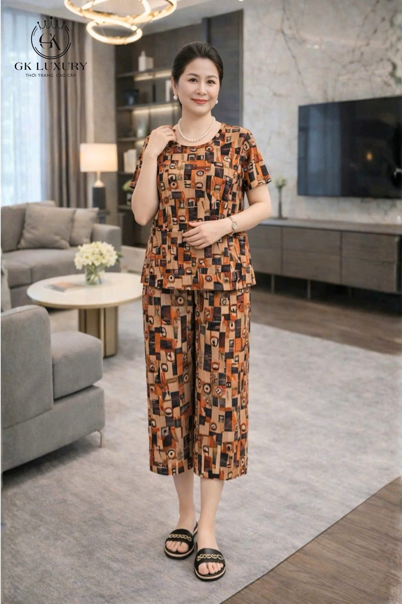 Bộ lanh tay cộc quần dài HGKV26314D