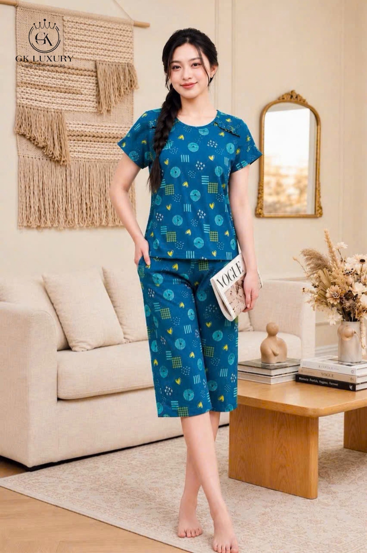 Bộ lanh cộc tay quần ngố HGKV26348N