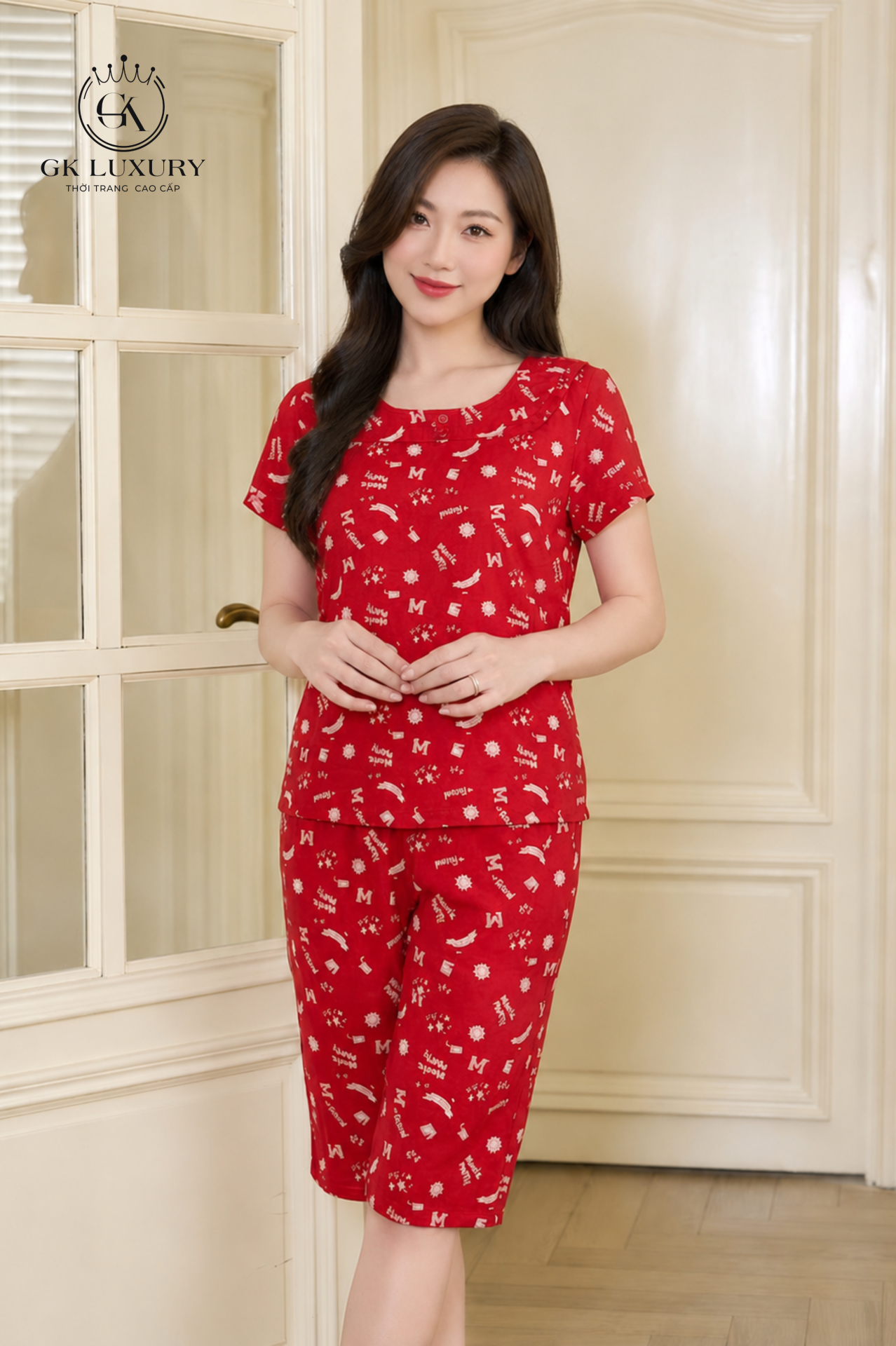 Bộ lanh cộc tay quần ngố HGKV26382N