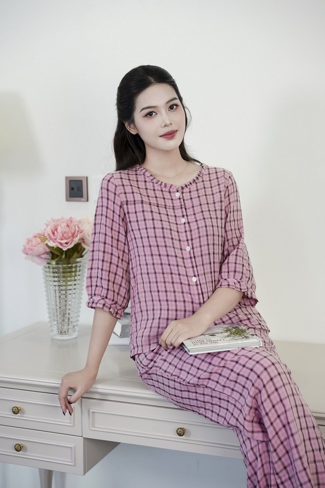 Bộ cotton tay dài quần dài DGKC25205D