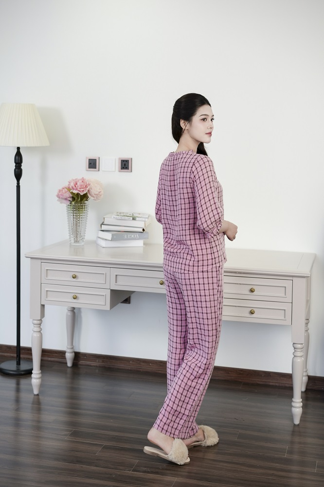 Bộ cotton tay dài quần dài DGKC25205D