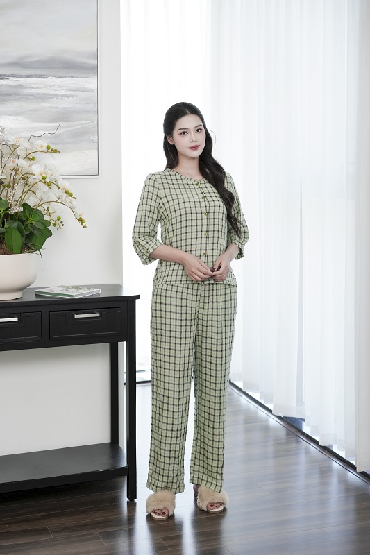 Bộ cotton tay dài quần dài DGKC25205D