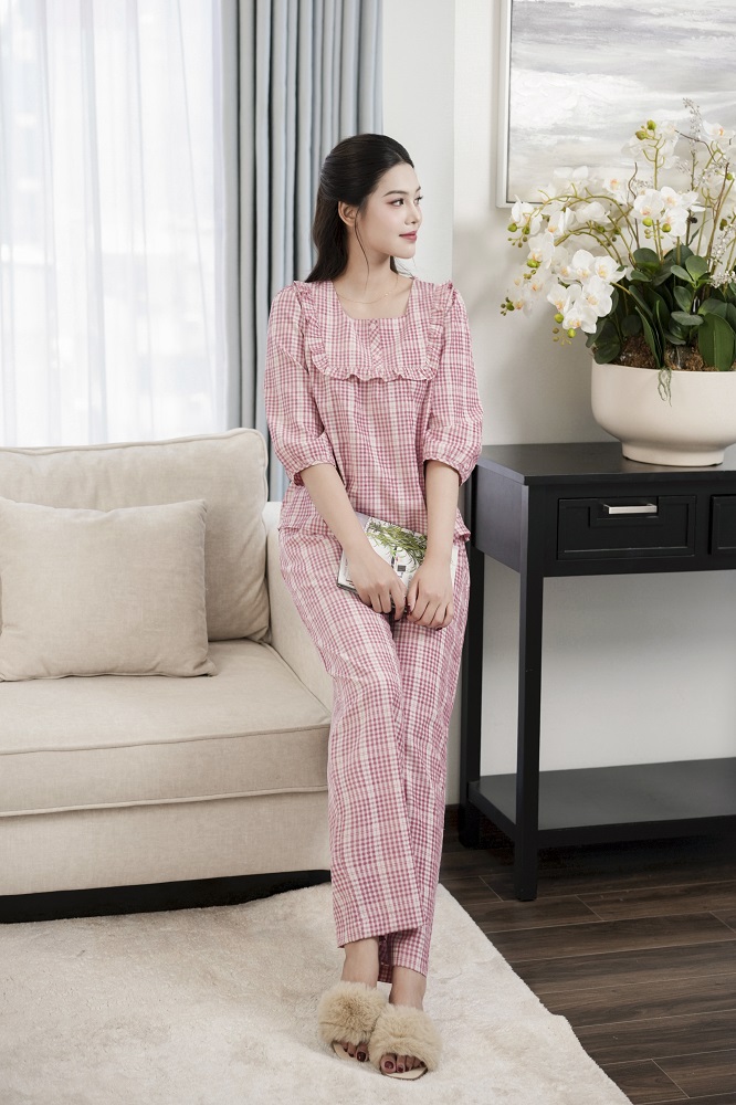 Bộ cotton tay dài quần dài DGKC25206D