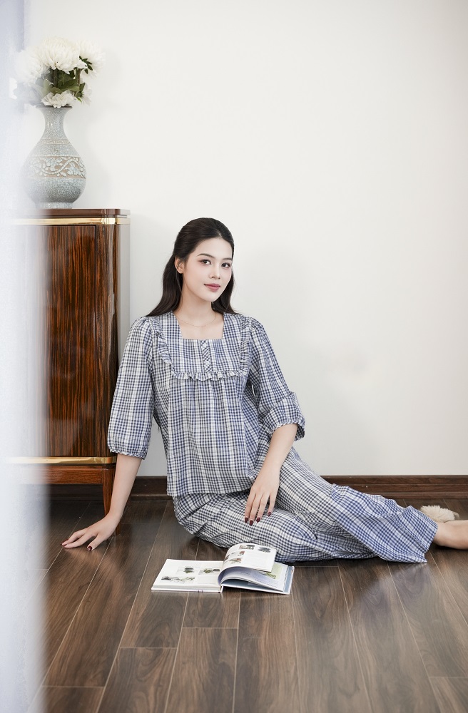 Bộ cotton tay dài quần dài DGKC25206D