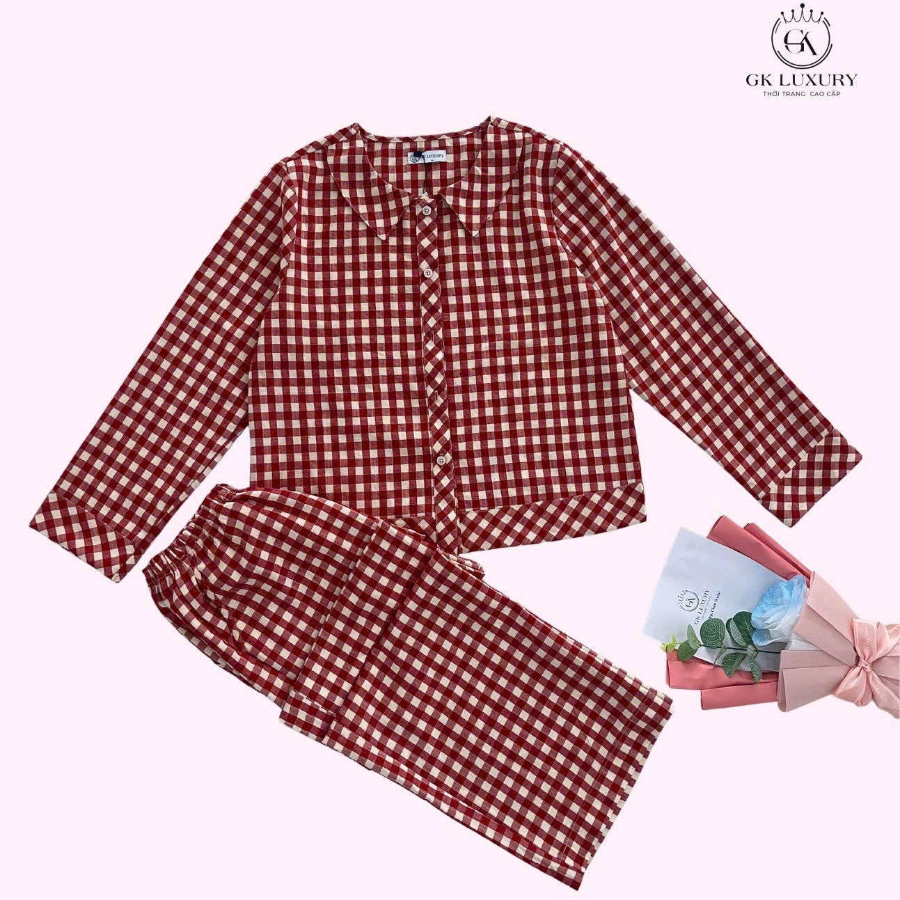 Bộ cotton tay dài quần dài DGKC25207D