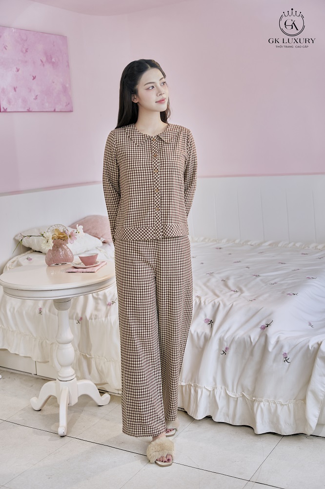 Bộ cotton tay dài quần dài DGKC25207D