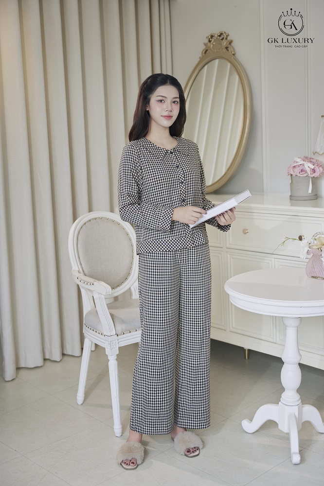 Bộ cotton tay dài quần dài DGKC25207D