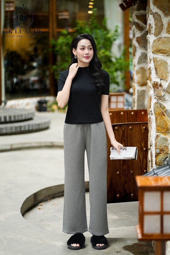 Quần dài cotton Nỉ DGKC25211Q phối Áo giữ nhiệt DGKC25228A