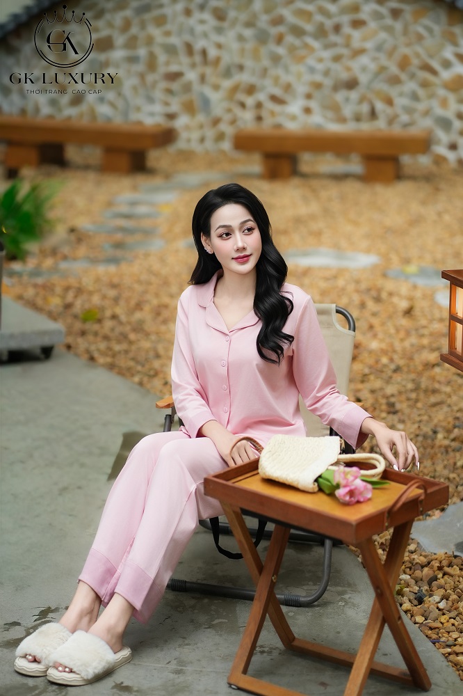 Bộ cotton tay dài quần dài DGKC25213D