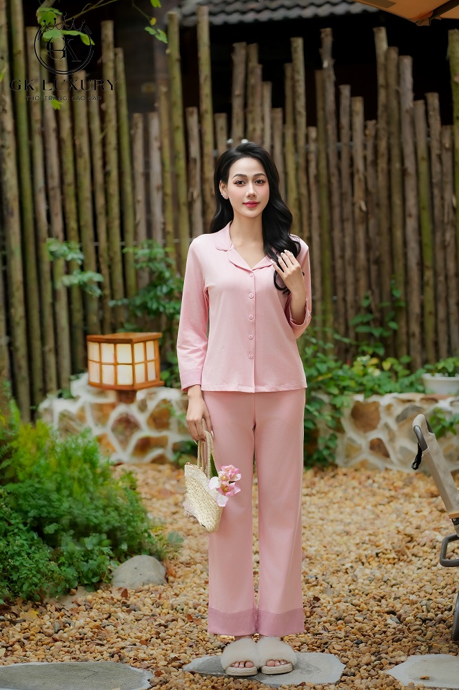 Bộ cotton tay dài quần dài DGKC25213D