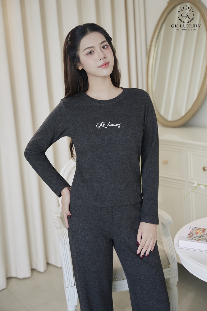 Bộ cotton tay dài quần dài DGKC25214D