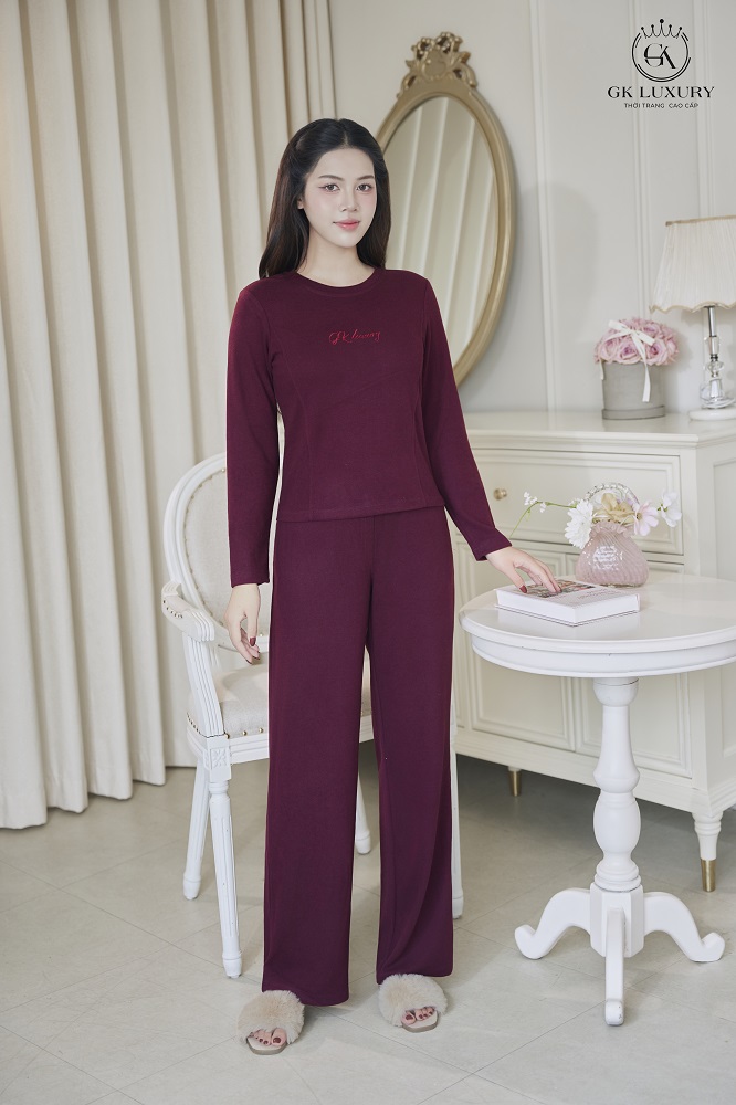 Bộ cotton tay dài quần dài DGKC25214D