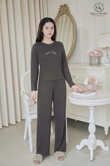 Bộ cotton tay dài quần dài DGKC25221D