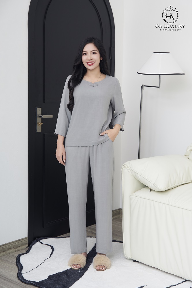 Bộ đũi tay dài quần dài nẹp DGKD25225D