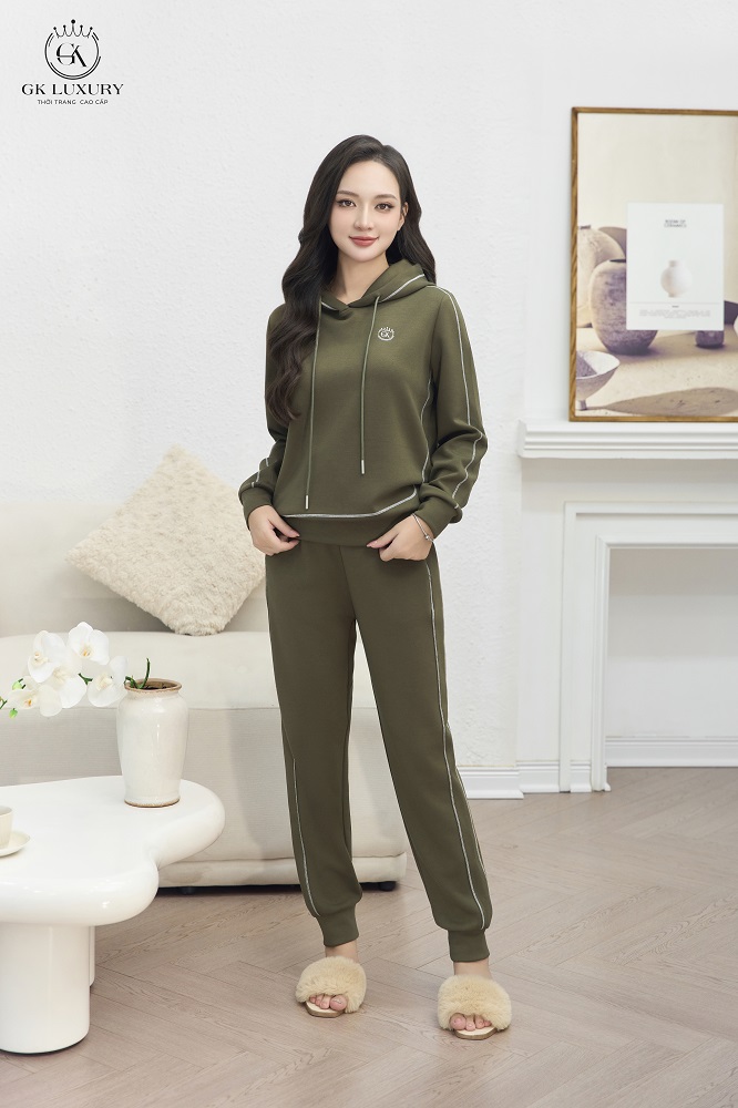 Bộ Nỉ mũ tay dài quần dài DGKN25226D