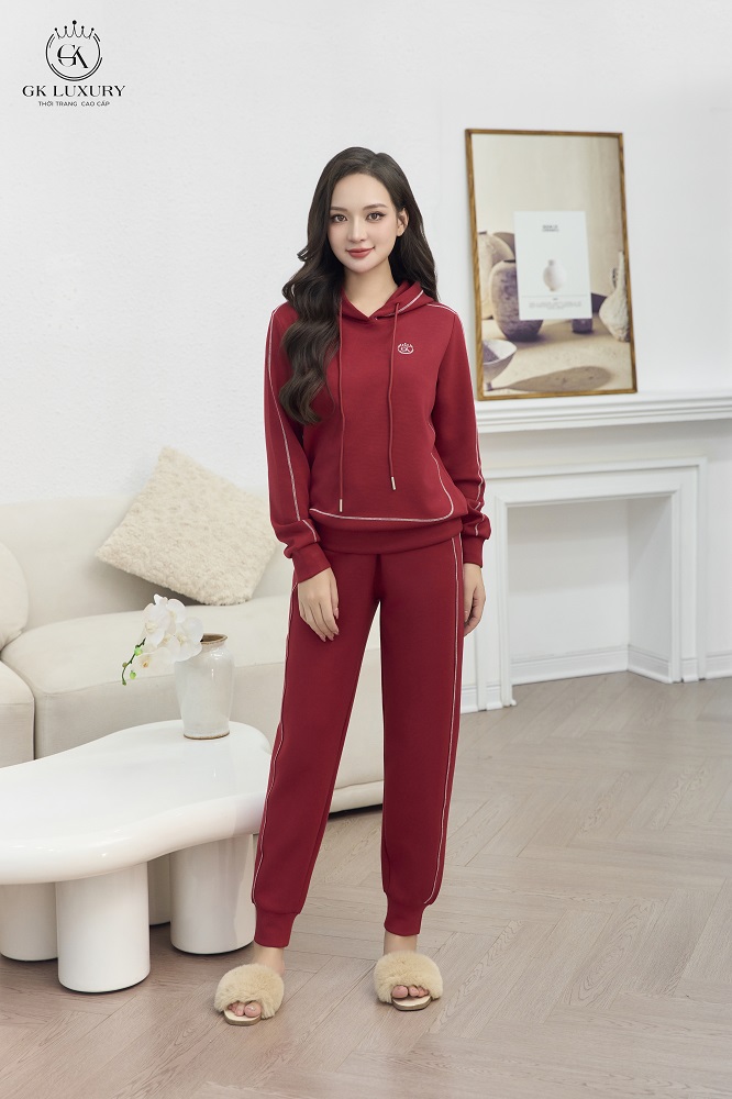 Bộ Nỉ mũ tay dài quần dài DGKN25226D