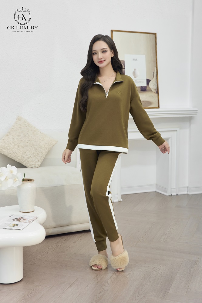 Bộ Nỉ tay dài quần dài DGKN25227D