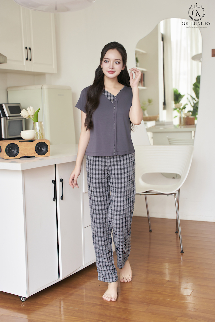 Bộ cotton cộc tay quần dài HGKC25170D