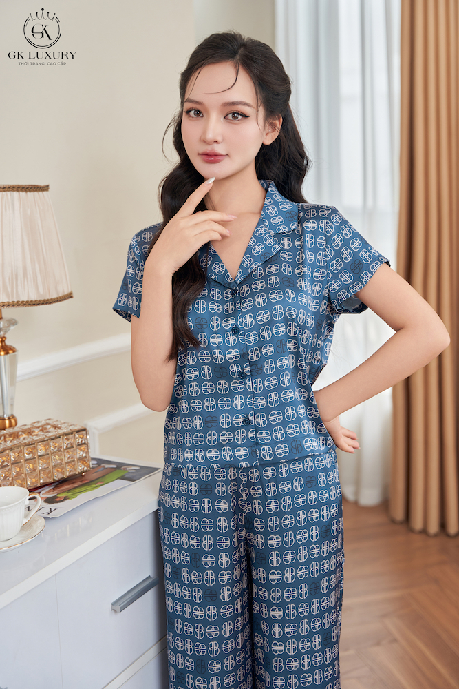 Bộ lụa cộc tay quần dài HGKL25143D