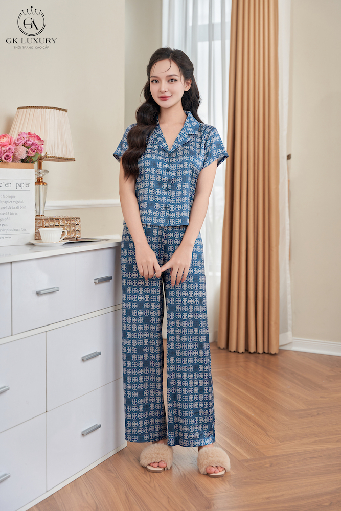 Bộ lụa cộc tay quần dài HGKL25143D