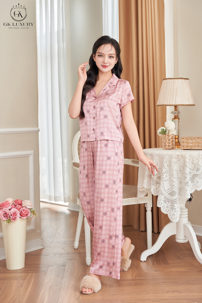 Bộ lụa cộc tay quần dài HGKL25143D