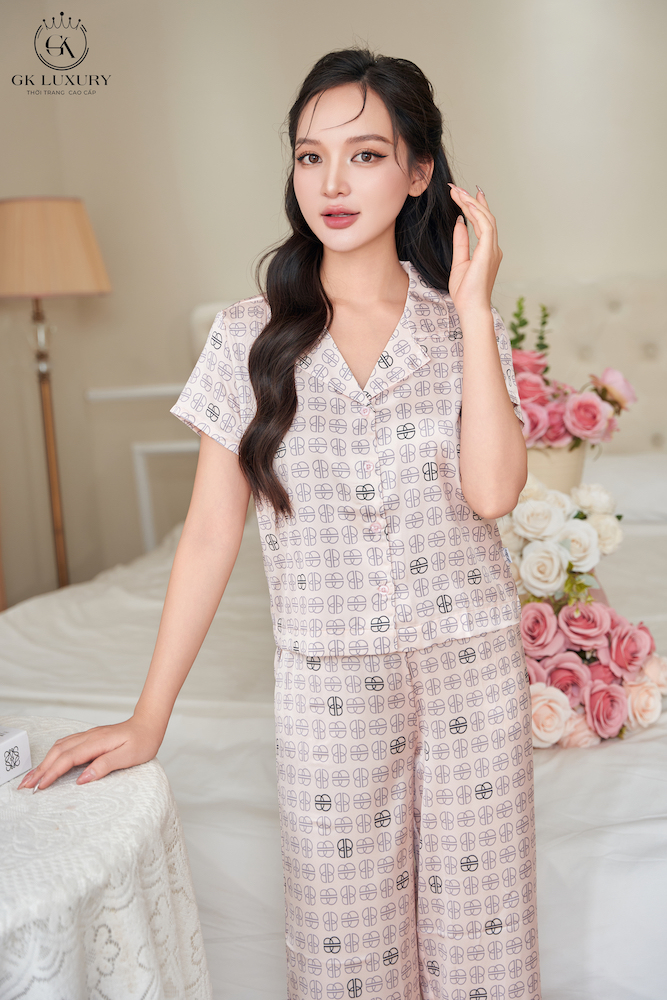 Bộ lụa cộc tay quần dài HGKL25143D