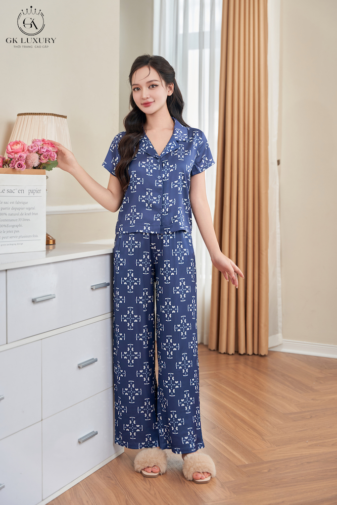 Bộ lụa cộc tay quần dài HGKL25144D