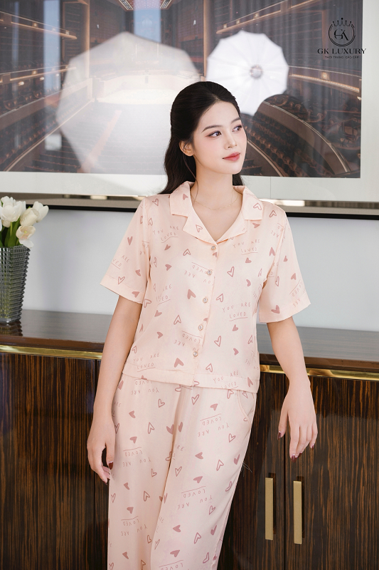 Bộ lụa latin tay lỡ quần dài HGKL25198D