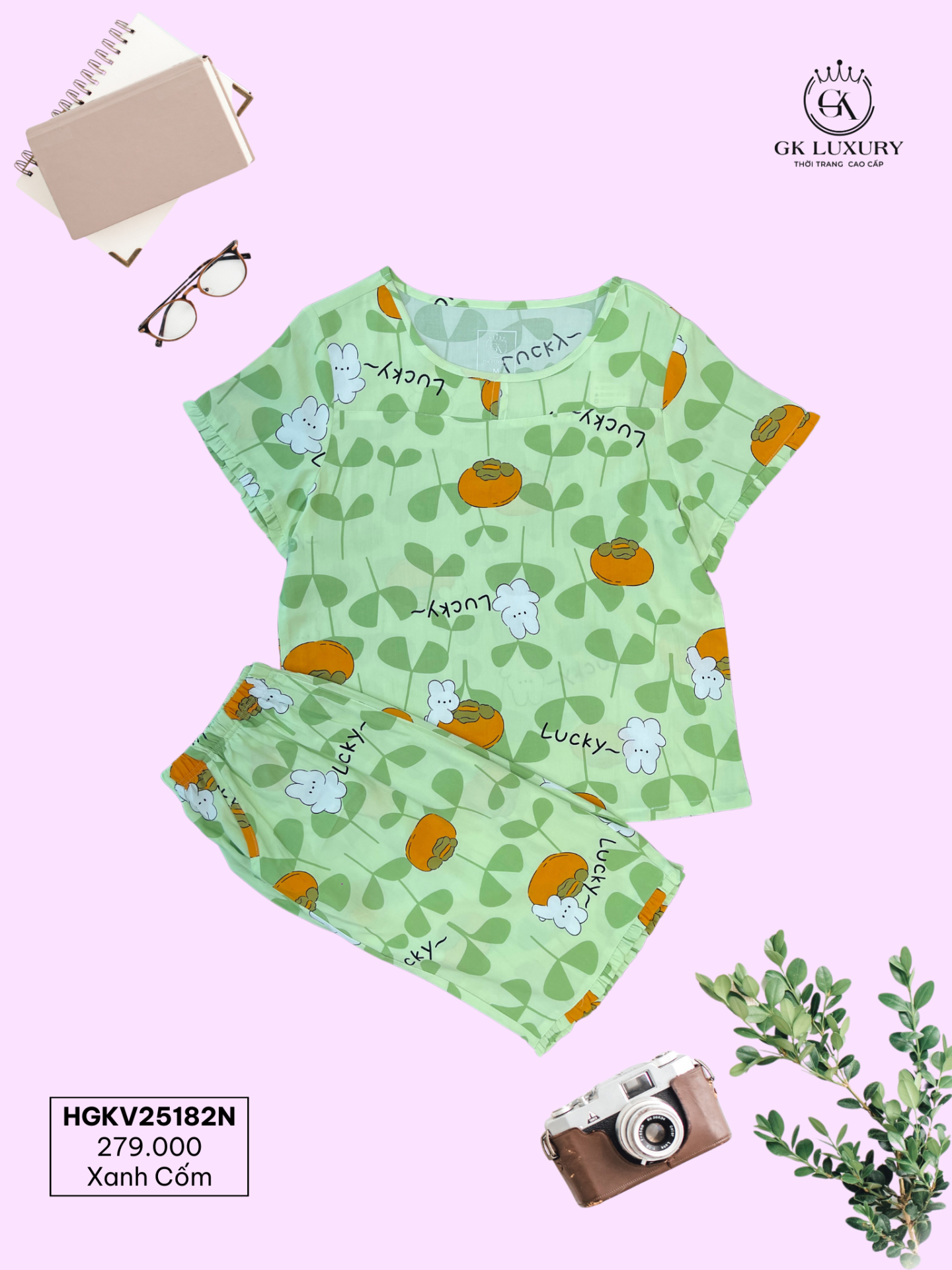 Bộ lanh cộc tay quần ngố HGKV25182N