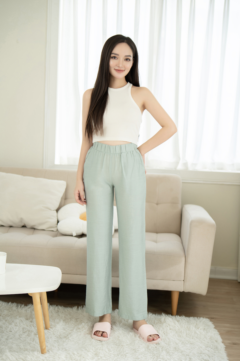 Quần linen suông GK44