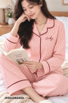 Bộ Cotton tay dài quần dài kẻ DGKC26444D