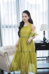 Váy tơ lụa sát nách dáng xòe Thuy's Silk