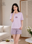 Bộ cotton cộc tay quần đùi kẻ HGKC27414B