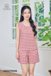 Bộ lanh sát nách quần đùi Kẻ HGKV27420B